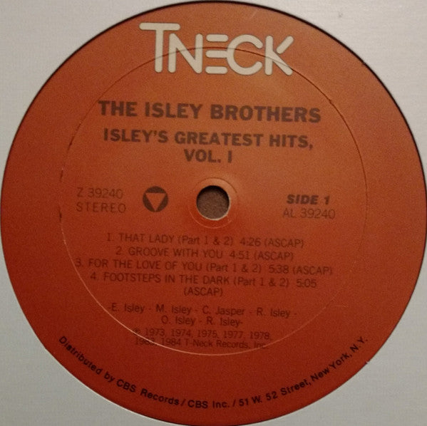 Image of Label Cover of LP - VG+/VG+ - THE ISLEY BROTHERS, Isley's Greatest Hits, Vol. 1 (T-Neck; Z 39240, US 1984), , - 3826032E