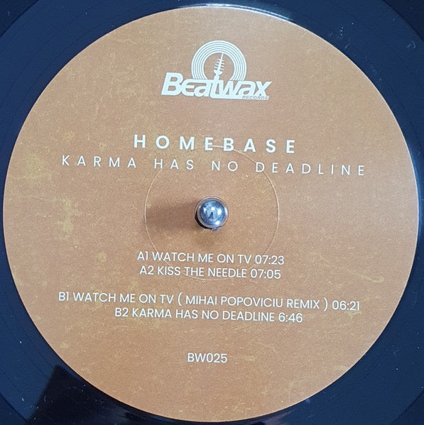 Image of Back Cover of 12" - VG+/VG+ - HOMEBASE, Karma Has No Deadline (Beatwax Records; BW025, 2021, Picture Sleeve), , - 3816122C