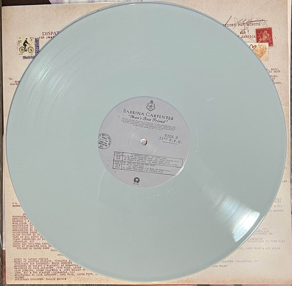 Image of Label Cover of LP - EX/VG+ - SABRINA CARPENTER, Man's Best Friend (Island Records; 00602478316616, Worldwide 2025, Gatefold, Inner & Insert, Poster, Light Blue Vinyl), Still In Opened Shrinkwrap, - 3816059C