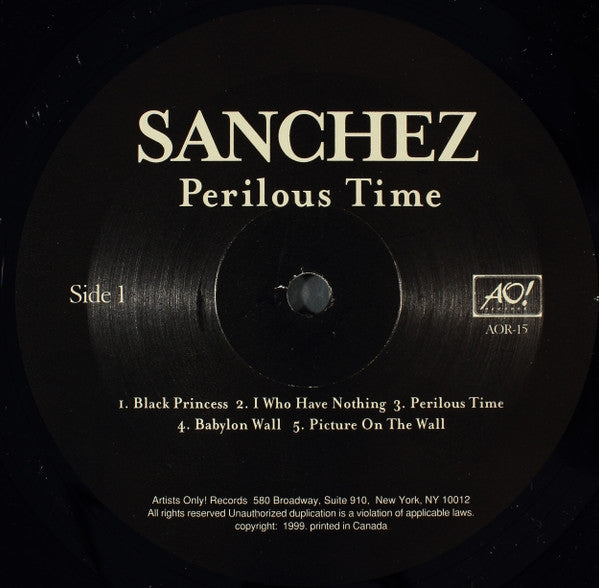 Image of Label Cover of 12" - VG/VG - SANCHEZ, Perilous Time (Artists Only! Records; AOR-15, US 1999), Light marks only, - 3746072S