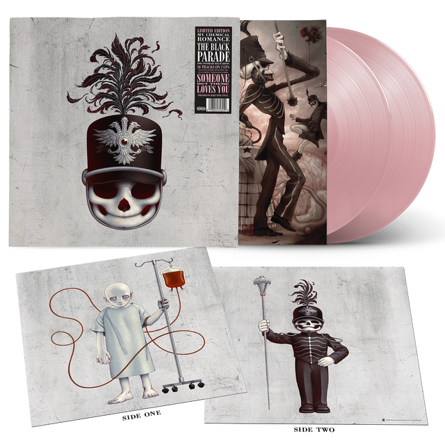 Image of Front Cover of 2xLP - NEW/NEW - MY CHEMICAL ROMANCE, The Black Parade (20th Anniversary Edition) (Warner Records; 0093624816249, UK & IRE 2026, Gatefold, Inner, 20th Anniversary Edition Baby Pink Vinyl), , The 20th anniversary edition of My Chemical Romance's The Black Parade pairs the original album with six bonus tracks: three rare B-sides and three live performances from the 2007 Black Parade World Tour, previously unreleased on physical formats. The expanded set includes 'Someone Out There Love