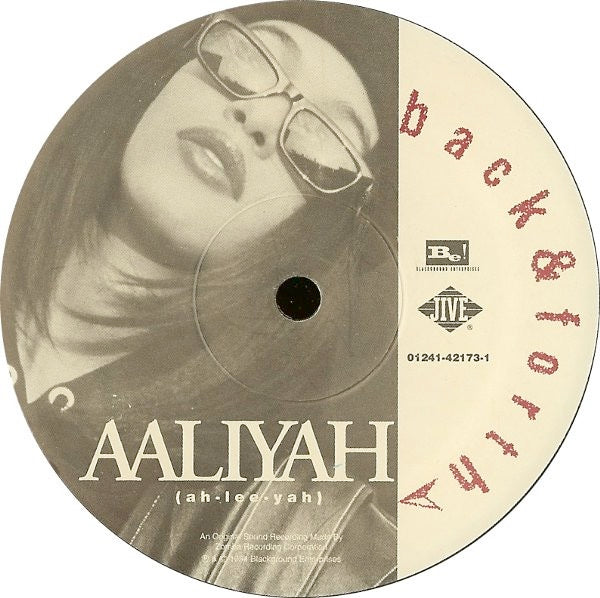 Image of Label Cover of 12" - VG+/VG - AALIYAH, Back & Forth (Jive; 01241-42173-1, US 1994, Picture Sleeve), Sleeve still in shrink., - 3816317C