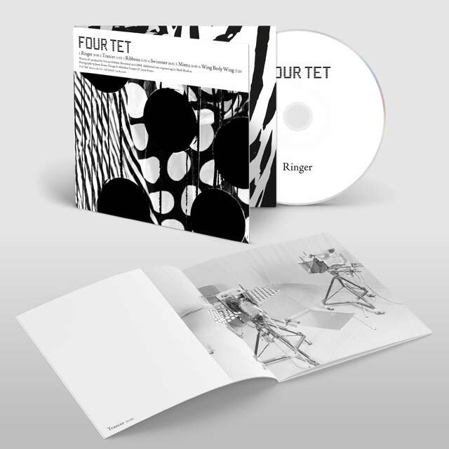 Image of Front Cover of CD - NEW/NEW - FOUR TET, Ringer LP (Text Records; TEXT060CD, UK 2026 Reissue, Expanded Edition, Booklet Of Unpublished Jason Evans Photographs), , An expanded edition of Four Tet's 2008 Ringer EP, remastered by Kieran Hebden and adding two tracks from the same era. The release includes 'Ringer', 'Trancer', 'Ribbons', 'Swimmer', 'Moma' and 'Wing Body Wing', with the vinyl cut by Matt Colton and a booklet of previously unpublished photographs by Jason Evans. - 9414416C