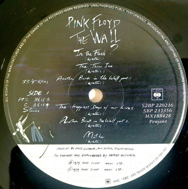 Image of Label Cover of 2xLP - VG/G+ - PINK FLOYD, The Wall (CBS ; S2BP 220216, New Zealand 1979, Gatefold, 2 Inners), , - 3826215E