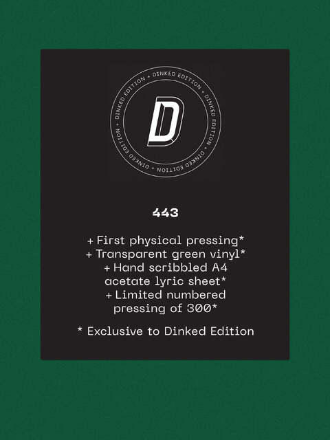Image of Label Cover of LP - NEW/NEW - BLUE BENDY, One Day This Will All Be Lore - Dinked Edition (Blue Bendy; PMD10, UK 2027, Hand Scribbled A4 Acetate Lyric Sheet, Dinked No.443, Transparent Green Vinyl, Limited Pressing of 300), , Blue Bendy barely emerged from 2024, so the fact that they are releasing any music at all at the tail end of 2026 is a minor miracle. That the music they are sharing on their sophomore album, ‘One Day This Will All Be Lore’, is such an accomplished and fully realised record is