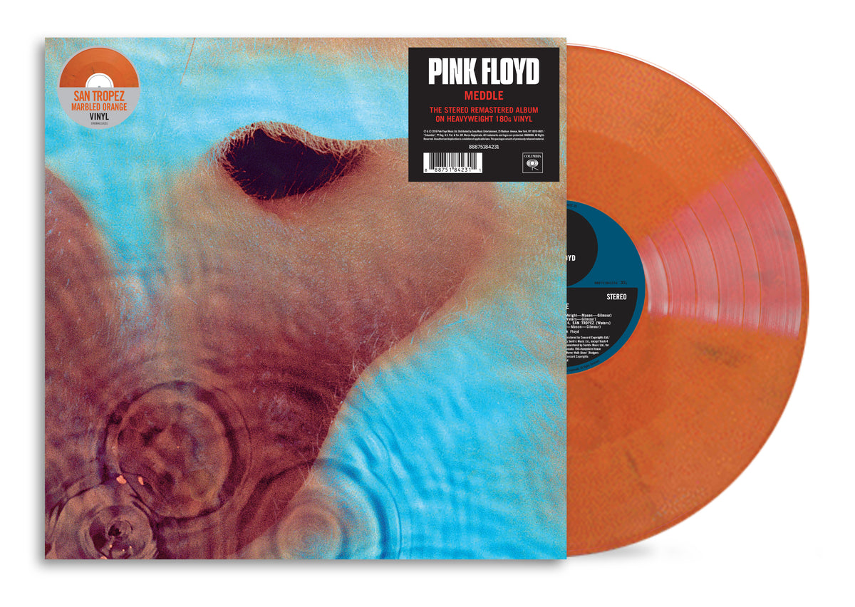 Image of Back Cover of LP - NEW/NEW - PINK FLOYD, Meddle (Sony; 19958461141, UK 2026 Reissue, San Tropez OrangeVinyl), , Sixth studio album by the British rock group, originally released in October 1971. With no material to work with and no clear idea of the album's direction, the band devised a series of novel experiments which eventually inspired the album's signature track 'Echoes'. - 9415975C