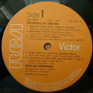 Image of Label Cover of LP - VG/VG - WAYLON, Dreaming My Dreams (RCA Victor; LSA 3247, UK 1975), Strong VG. Small sticker damage, edge wear, staining on back of sleeve., - 3926346E