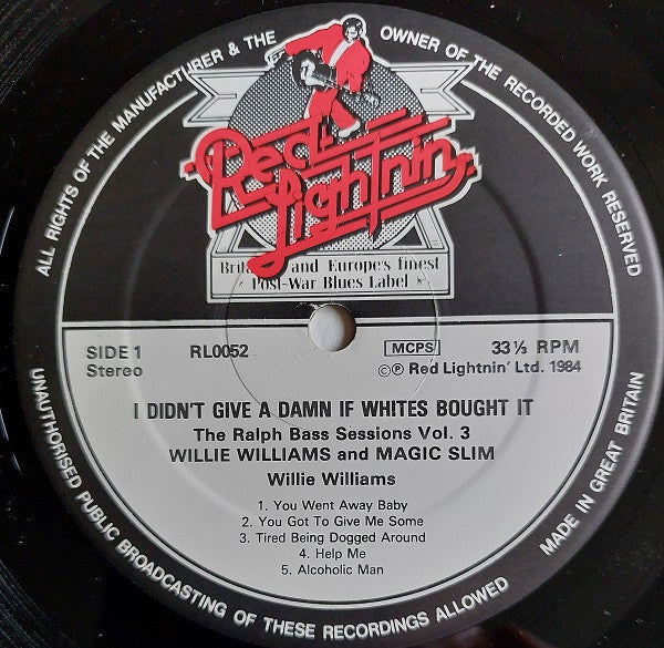Image of Label Cover of LP - VG/VG - VARIOUS, I Didn't Give A Damn If Whites Bought It! - The Ralph Bass Session Vol. 3 (Red Lightnin'; RL0052, UK 1984), , - 3926005E
