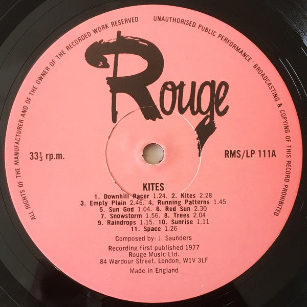 Image of Label Cover of LP - VG/VG+ - ASTRAL SOUNDS, Kites (Rouge; RMS/LP 111, UK 1977), , - 3946098S
