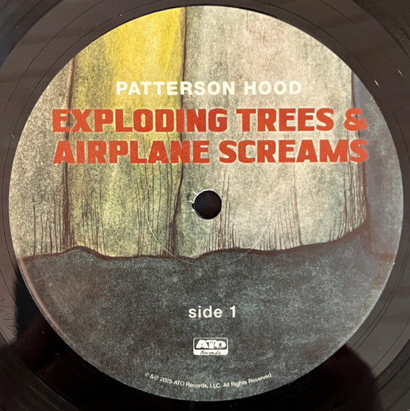 Image of Label Cover of LP - VG+/VG+ - PATTERSON HOOD, Exploding Trees & Airplane Screams (ATO Records; ATO0690, 2025, Textured Sleeve, Black Inner & Booklet), Paper scuffs, light marks only. Hype stickered sleeve. Corner wear., - 3926362E