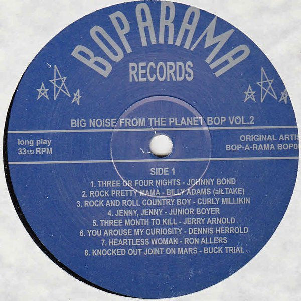 Image of Label Cover of LP - VG/VG - VARIOUS, Big Noise From The Planet Bop Vol. 2 (Boparama Records; BOP 002, UK 1997), Strong VG, light marks only. Edge wear, staining to bottom right corner, creasing., - 3946445S