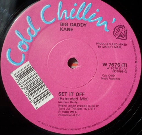 Image of Label Cover of 12" - VG/VG - BIG DADDY KANE, Set It Off (Extended Mix) (Cold Chillin'; W7676T, UK 1988, Picture Sleeve, UK Only Extended Mix), AA few light hairlines., - 3626186E