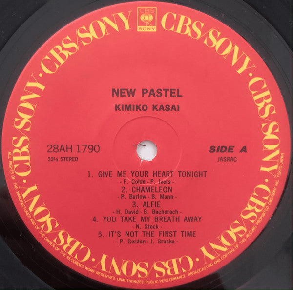 Image of Label Cover of LP - VG/VG - KIMIKO KASAI, New Pastel (CBS/Sony; 28AH 1790, Japan 1984, Insert, No OBI), Strong VG - a few light hairlines and some light ring and edgewear., - 4026024E