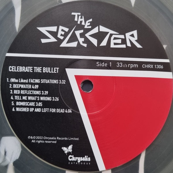 Image of Label Cover of LP - EX/VG+ - THE SELECTER, Celebrate The Bullet (Chrysalis Catalogue; CHRX 1306, UK 2022 Reissue, Inner, Clear Vinyl. 180g), Still In Opened Shrinkwrap With Hype Sticker, - 4016164C
