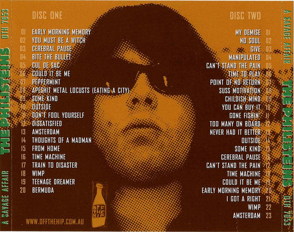Image of Back Cover of 2xCD - EX/EX - THE PHILISTEINS, A Savage Affair (Off The Hip; OTH 7053, Australia 2007), , - 4056126S