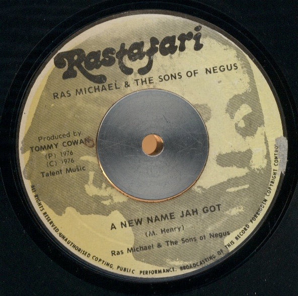 Image of Front Cover of 7" - /VG+ - RAS MICHAEL & THE SONS OF NEGUS, A New Name Jah Got (Rastafari; , Jamaica 1976), Light scuffs only, stamp on label., - 4016467C