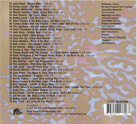 Image of Back Cover of CD - VG+/VG+ - VARIOUS, That'll Flat... Git It! Vol. 37: Rockabilly & Rock'N'Roll From The Vaults Of Capitol Records (Bear Family Records; BCD17606, Germany 2021, Digipak With Glued In Booklet), , - 4056308S