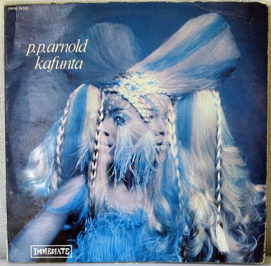 Image of Front Cover of LP - VG/G+ - P.P. ARNOLD, Kafunta (Immediate; IML 1007, South Africa 1969, Gatefold), Cover is rather faded + sticker residue. Record has lots of light marks but plays fine., - 4016540C