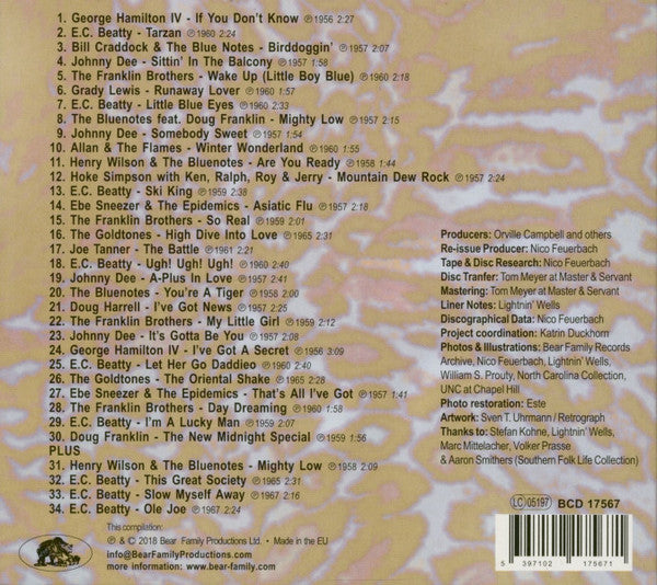Image of Back Cover of CD - VG+/VG+ - VARIOUS, That'll Flat ... Git It! Vol. 31: Rockabilly & Rock N'Roll From The Vaults Of Colonial Records (Bear Family Records; BCD 17567, Germany 2018, Digipak With Glued In Booklet), , - 4056316S