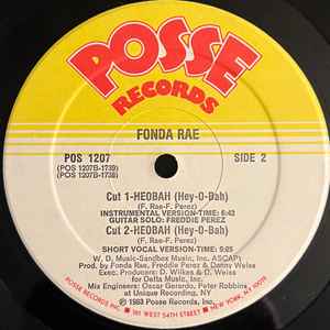 Image of Back Cover of 12" - /VG - FONDA RAE, Heobah (Hey-O-Bah) (Posse Records ; POS 1207, US 1983, Company Sleeve), light groove wear otherwise strong VG. streetwise company sleeve, - 4046315S