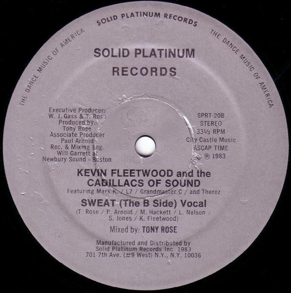 Image of Back Cover of 12" - /VG+ - KEVIN FLEETWOOD AND THE CADILLACS OF SOUND, Sweat It Off (Solid Platinum Records; SPRT-20, US 1983), faint groovewear - still VG+, - 4046319S
