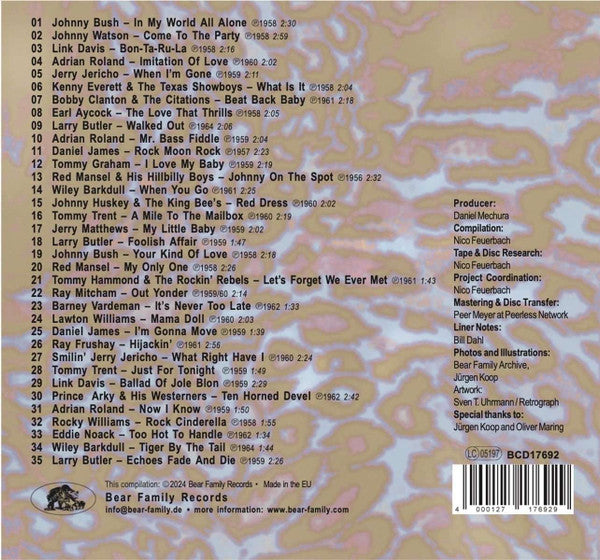 Image of Back Cover of CD - VG+/VG+ - VARIOUS, That'll Flat... Git It! Vol. 43: Rockabilly & Country Bop From The Vaults Of Allstar Records (Bear Family Records; BCD17692, Germany 2023, Digipak With Glued In Booklet, 2 Inserts), , - 4056324S