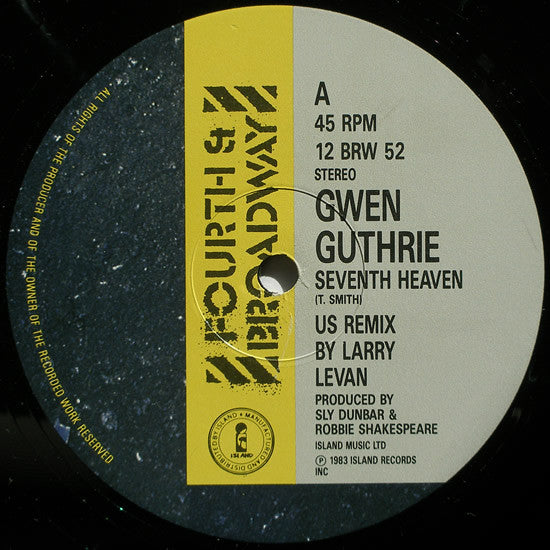 Image of Label Cover of 12" - VG/VG - GWEN GUTHRIE, Seventh Heaven (US Remix) (4th & Broadway; 12 BRW 52, UK 1986), Vinyl in strong VG, small sticker on sleeve, - 4046291S