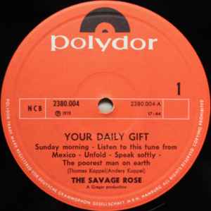 Image of Label Cover of LP - VG/VG - THE SAVAGE ROSE, Your Daily Gift (Polydor; 2380 004, Scandinavia 1971 Reissue, Laminated Gatefold Sleeve), Hairlines & light marks, edge wear, - 4146005S
