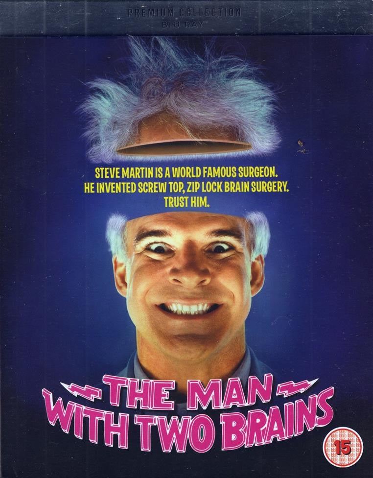 Image of Front Cover of Blu-Ray - VG+/VG+ - CARL REINER, STEVE MARTIN, The Man With Two Brains (Warner Brothers; 107, UK , Slipcase, Poster, Premium Collection with Cards and Poster), , - 4136011E