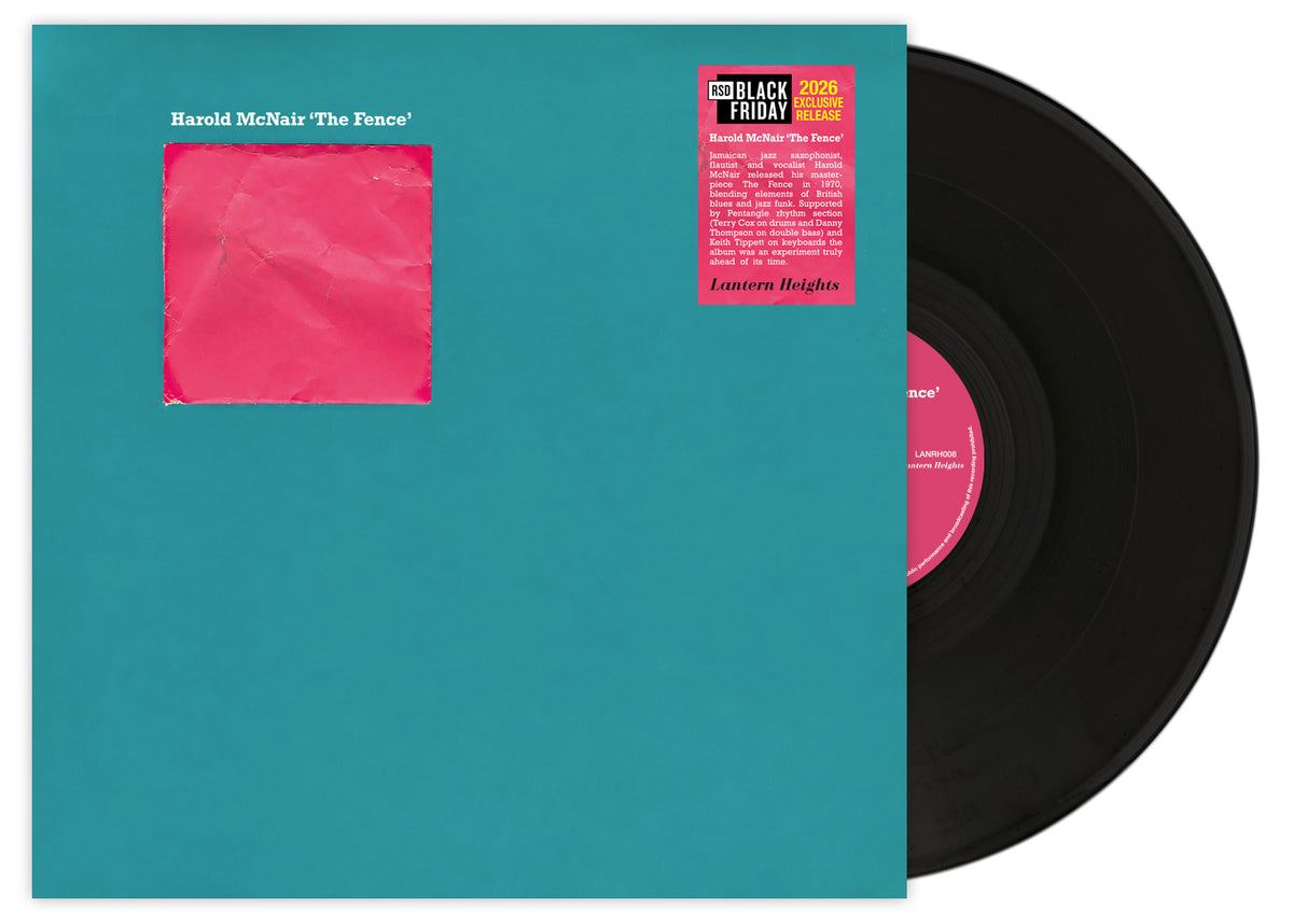 Image of Front Cover of LP - NEW/NEW - HAROLD MCNAIR, The Fence (Lantern Heights; LANRH008, UK 2026), , Jamaican jazz saxophonist, flautist and vocalist Harold McNair released his masterpiece The Fence in 1970, blending elements of British blues and jazz-funk. Supported by the Pentangle rhythm section - Terry Cox on drums and Danny Thompson on double bass - alongside Keith Tippett on keyboards, the album was an experiment truly ahead of its time. - 9417763C