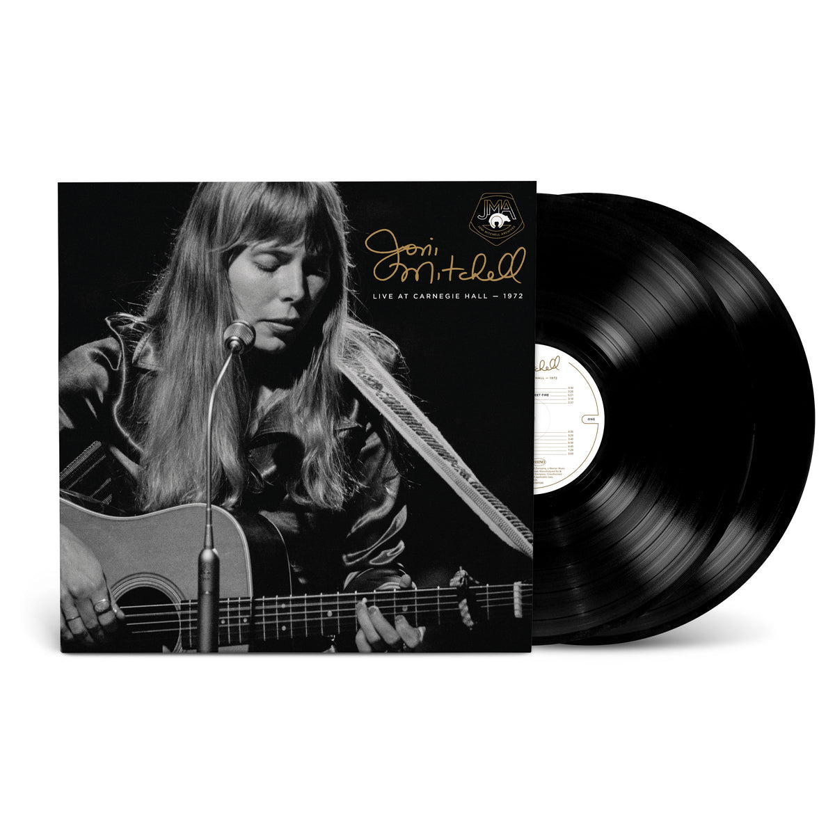 Image of Front Cover of 2xLP - NEW/NEW - JONI MITCHELL, Live At Carnegie Hall, 1972 (Elektra / Rhino; 0081227801090, UK 2026, Black Vinyl), , Her second solo appearance at NYC's world-famous Carnegie Hall. Previously included on Joni Mitchell Archives, Vol. 3, this is the first time on vinyl for this historic concert. 2-LP black vinyl in gatefold jacket. - 9417772C