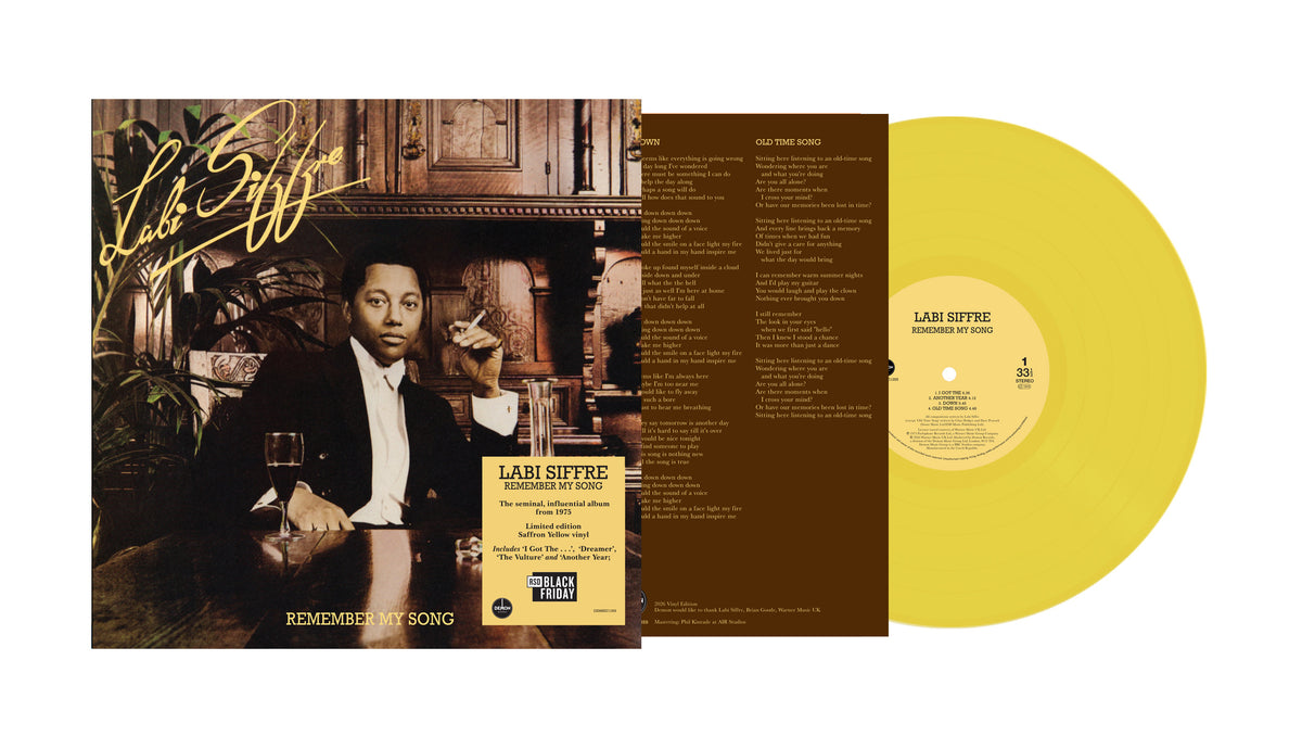 Image of Front Cover of LP - NEW/NEW - LABI SIFFRE, Remember My Song (Demon Records; DEMREC1359, UK 2026, Saffron Yellow Vinyl), , Labi Siffre’s 1975 soul-funk masterpiece combined emotional honesty, reflective introspection and tight funk-soul grooves… At the time it was seen as something of a raw departure from the singer-songwriter’s trademark sound… since then, it’s become a bona fide collectible mid-’70s R&B classic. - 9417777C