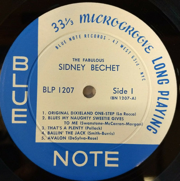 Image of Label Cover of LP - VG/VG - SIDNEY BECHET, The Fabulous Sidney Bechet (Blue Note (47 West 63rd. NYC); BLP 1207, US 1958, Deep Groove), , - 4126140E