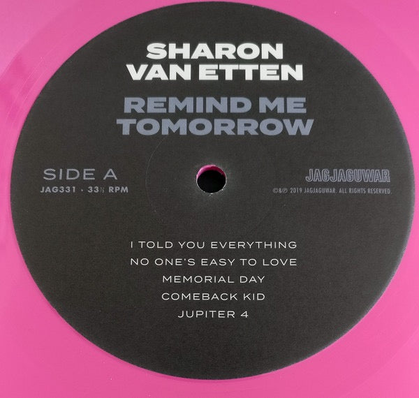 Image of Label Cover of LP - VG+/VG+ - SHARON VAN ETTEN, Remind Me Tomorrow (Jagjaguwar; JAG331, UK & US 2019, Gatefold, Inner, Pink Vinyl), , - 4116110C