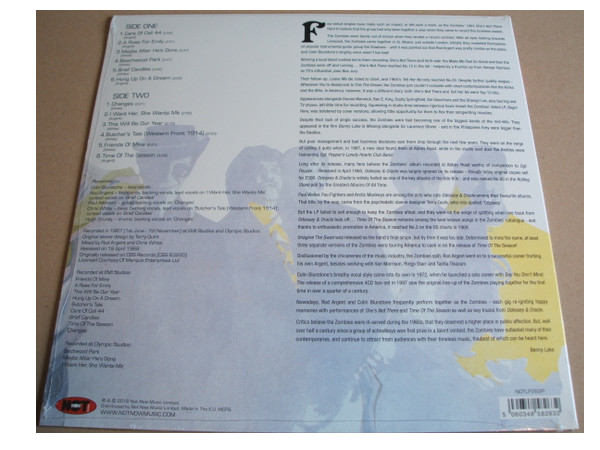 Image of Back Cover of LP - VG+/VG+ - THE ZOMBIES, Odessey And Oracle (Not Now Music; NOTLP263P, Europe 2018 Reissue, Die Cut Sleeve, Picture Disc), , - 4116121C