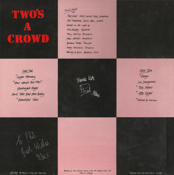 Image of Back Cover of LP - VG/VG+ - TWO'S A CROWD, Live At Lime Street (Tac Records; TAC LP 7001, UK 1987), , - 4126148E