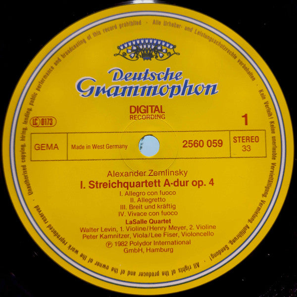 Image of Label Cover of 3xLP - VG+/VG+ - LASALLE QUARTET, Zemlinsky: Die Streichquartette = The String Quartets = Les Quatuors Cordes (Deutsche Grammophon; 2741 016, Germany 1982, Box Set, Booklet), , - 4026350E