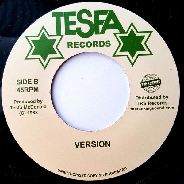 Image of Back Cover of 7" - /VG+ - BOOM BOX, Gun Shot (Tesfa Records; TRS-TF-1, Europe 2017 Reissue), , - 4126237E