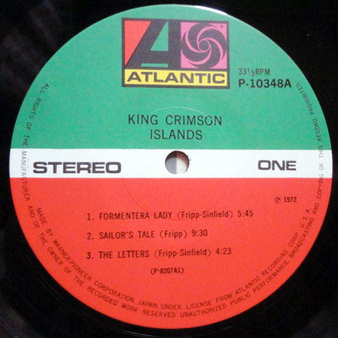Image of Label Cover of LP - VG+/VG+ - KING CRIMSON, Islands (Atlantic; P-10348A , Japan 1977, NO OUTER SLEEVE. Gatefold Inner Sleeve Only, No OBI), , - 4126288E