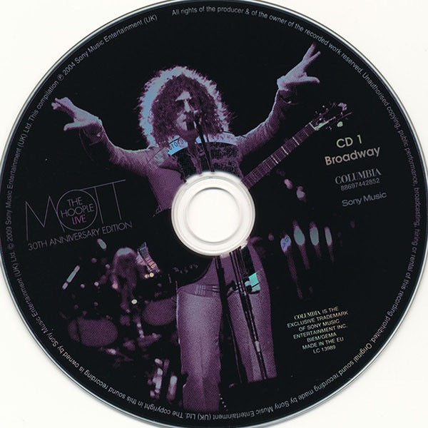 Image of Label Cover of 2xCD - VG+/VG+ - MOTT THE HOOPLE, Mott The Hoople Live - 30th Anniversary Edition (Columbia; 88697442852, Europe 2009 Reissue, Double CD Case), , - 4116301C