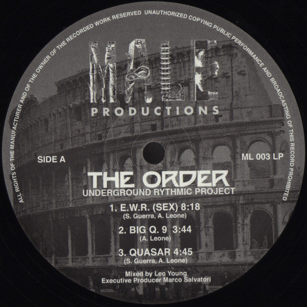 Image of Label Cover of 12" - VG/VG - THE ORDER, 1992 - 2016 Underground Rythmic Project (Male Productions; ML 003 LP, Italy 2016, Picture Sleeve), , - 4126391E