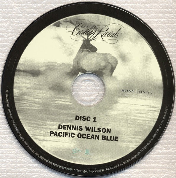 Image of Label Cover of 2xCD - VG+/G+ - DENNIS WILSON, Pacific Ocean Blue (Caribou Records; 88697079162, Europe 2008 Reissue, Triple Gatefold), , - 4116378C
