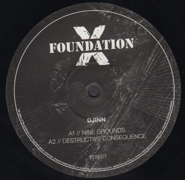 Image of Label Cover of 12" - VG/G+ - DJINN, Dark Reference EP (Foundation X; FDX007, UK 2017), Light marks on side A track 1, plays VG/VG+., - 4146239S