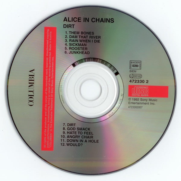 Image of Label Cover of CD - VG+/VG+ - ALICE IN CHAINS, Dirt (Columbia; COL 472330 2, Europe Reissue, Jewel Case), , - 4216130C