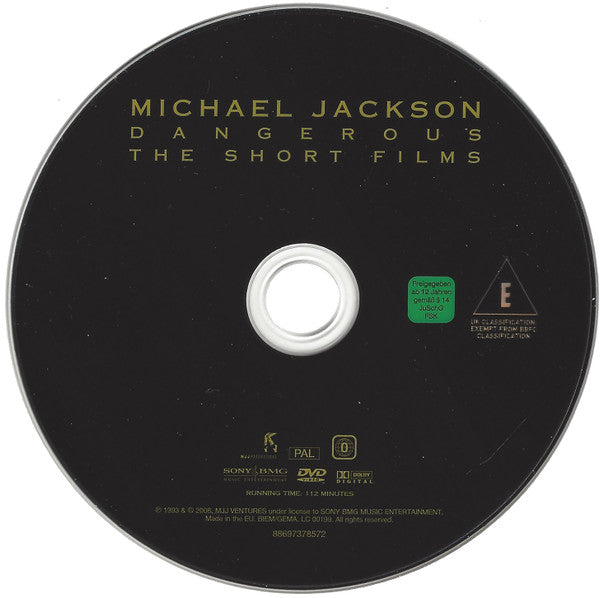Image of Label Cover of CD - VG+/VG+ - MICHAEL JACKSON, Dangerous / Dangerous: The Short Films (Sony BMG Music Entertainment; 88697378572, Europe 2008 Reissue, CD & DVD), , - 4256014S