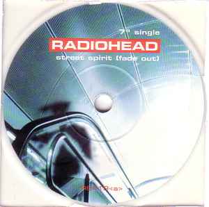 Image of Label Cover of 7" - VG/VG - RADIOHEAD, Street Spirit (Fade Out) (Parlophone; R 6419, UK 1996, Hype Stickered Die Cut Sleeve, White Vinyl), Promo sticker over barcode., - 4216120C