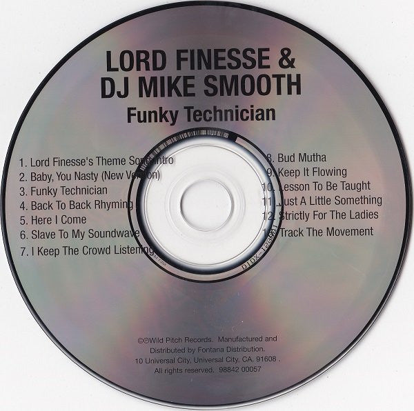 Image of Label Cover of CD - VG+/VG - LORD FINESSE & DJ MIKE SMOOTH, Funky Technician (Wild Pitch Records; 98842 00057, US 2008 Reissue, Jewel Case), Couple of light, cosmetic marks., - 4216142C