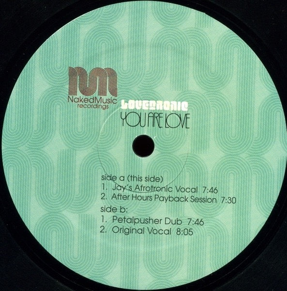 Image of Label Cover of 12" - VG/VG - LOVETRONIC, You Are Love (Naked Music Recordings; NM003, US 1999, Picture Sleeve), Light corner bumps to sleeve, still in unsealed shrink., - 4216098C