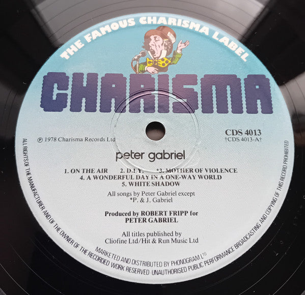 Image of Label Cover of LP - VG/VG - PETER GABRIEL, Peter Gabriel (Charisma; CDS 4013, UK Reissue, Inner), , - 4226027E