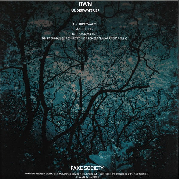Image of Back Cover of 12" EP - VG/VG - RWN, Underwater EP (Fake Society; FS004, UK 2020, Picture Sleeve), Minor cosmetic wear to sleeve., - 4216195C